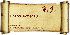 Halas Gergely névjegykártya